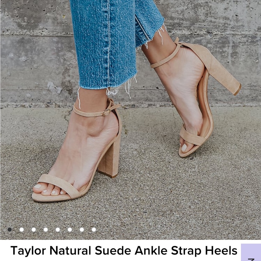 Lulu’s nude ankle strap heel